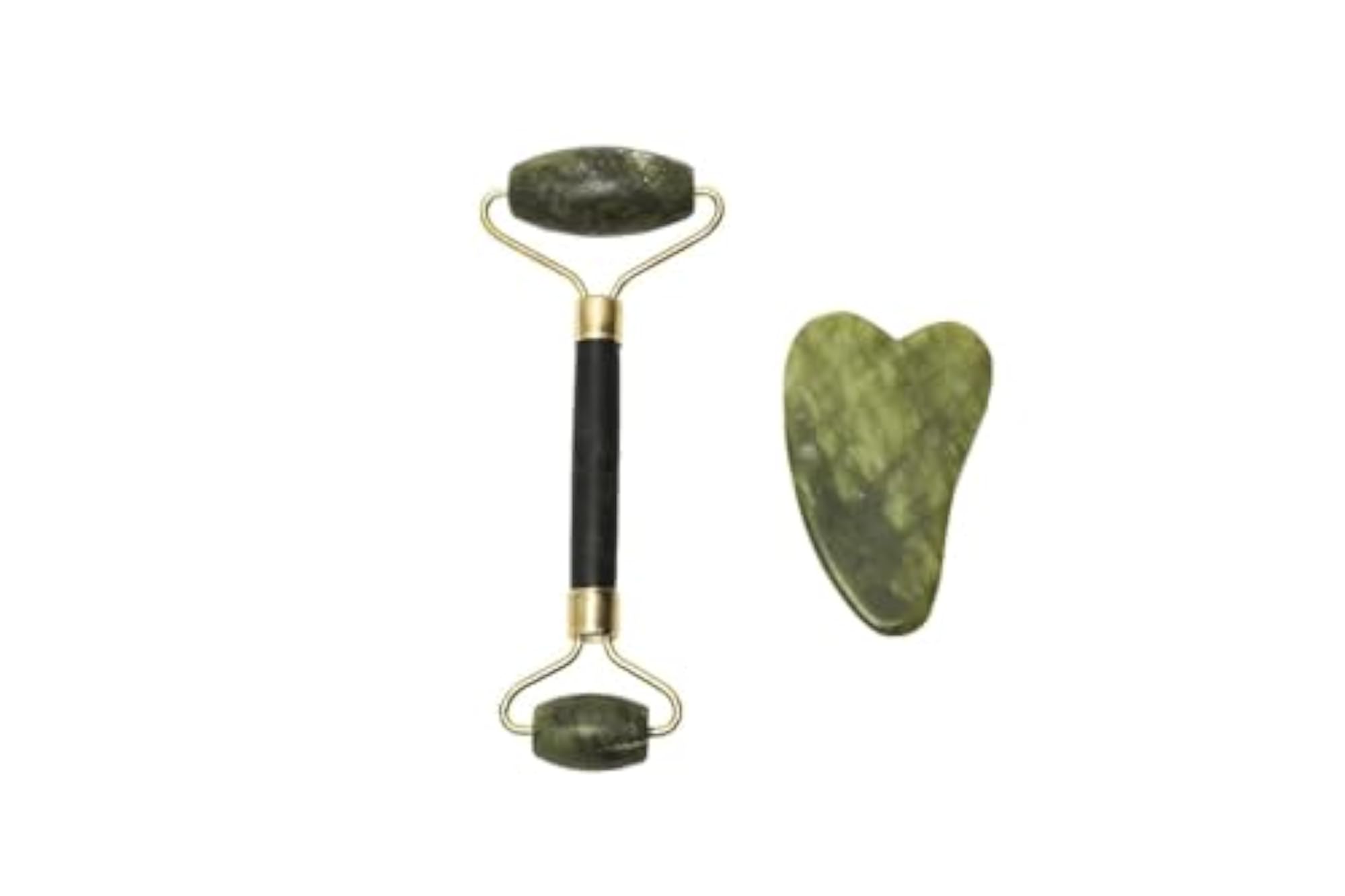 Jade Roller & Gua Sha Set with Hair Scalp Massager